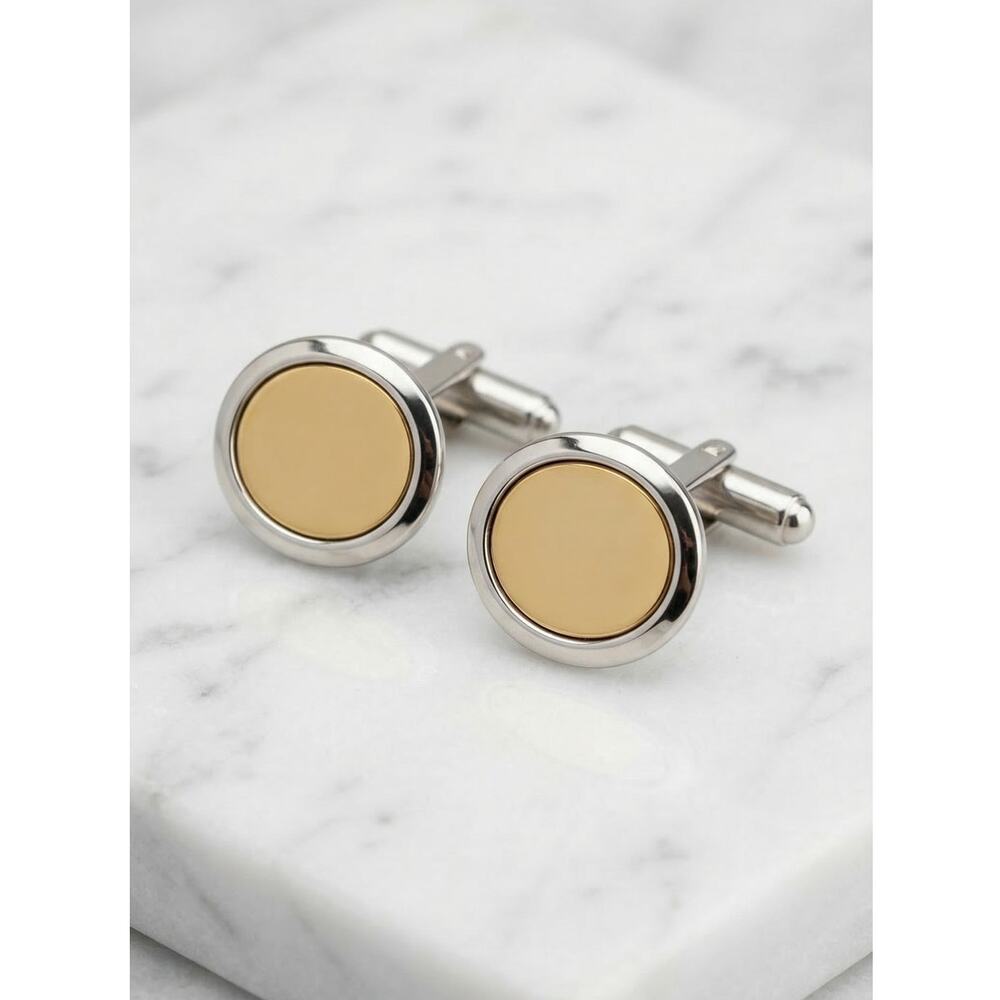 Christian Dior Gold Tone Sterling Silver 925 Round Cufflinks Signed $650 - Picture 3 of 9